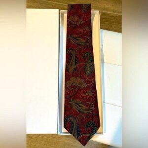 Burberry London Vintage Men's Tie All Silk Classic Nova Check Red Designer